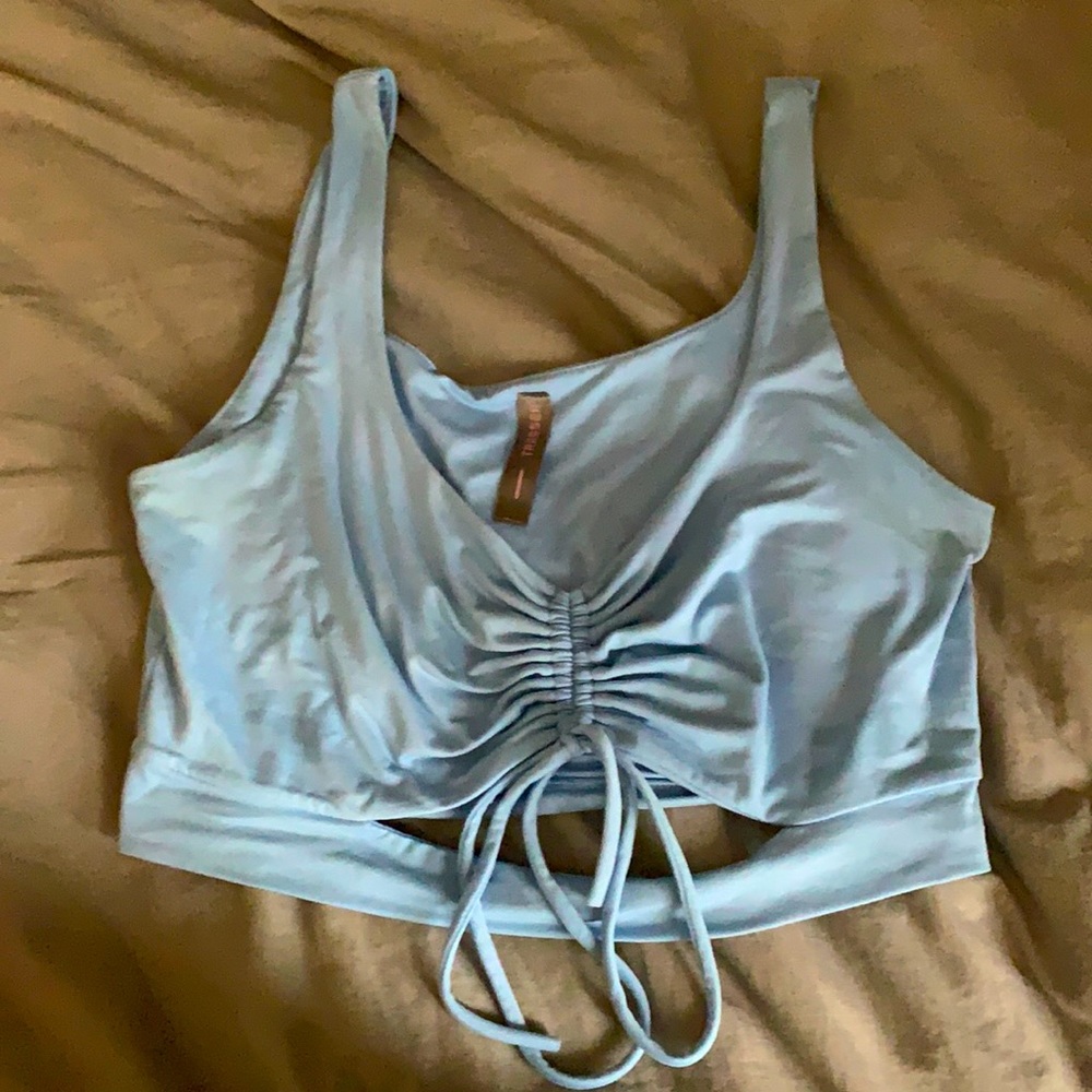 blue crop top